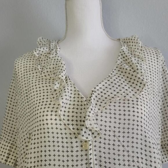 Anthropologie 11.1 Tylho Minnie Blouse Cross Print Tunic Swing Top Small - Picture 4 of 10